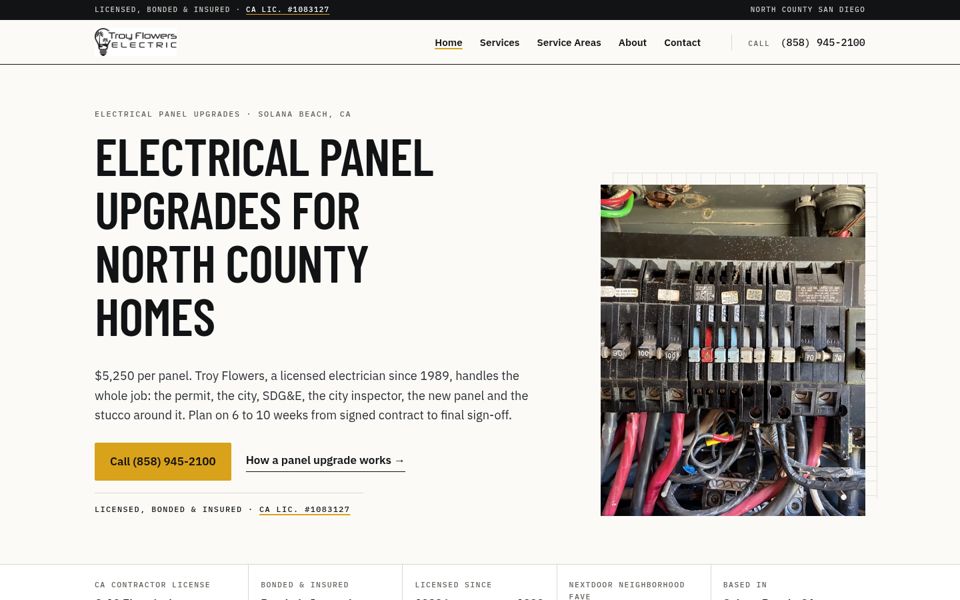 Troy Flowers Electric website